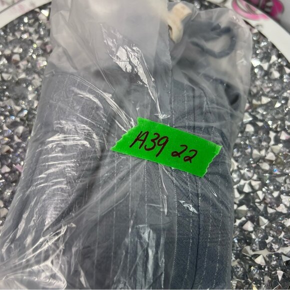 Monteau dress button up stripes white Blue Pinstripe Midi Dress - Picture 8 of 8